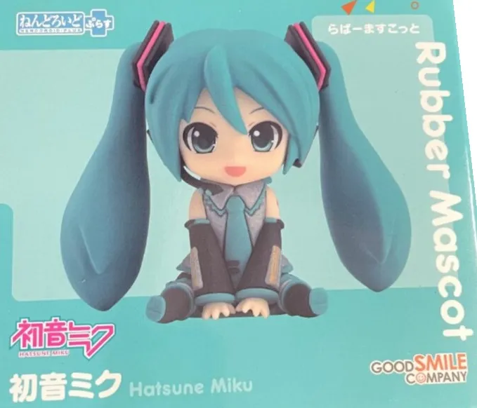 HATSUNE MIKU PIAPRO CHARACTERS RUBBER MASCOT NENDOROID PLUS MINI FIGURE HATSUNE MIKU 8 CM